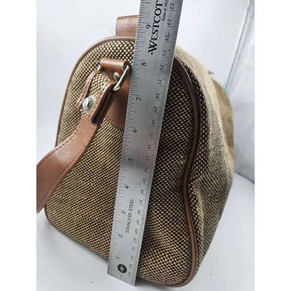 ​Vintage Samsonite Tapestry Duffle Bag Shoulder Strap 14 x 8.in Tweed Pattern